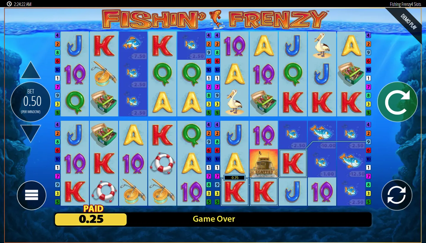 Fishin Frenzy Power 4 Slots Demo Play 