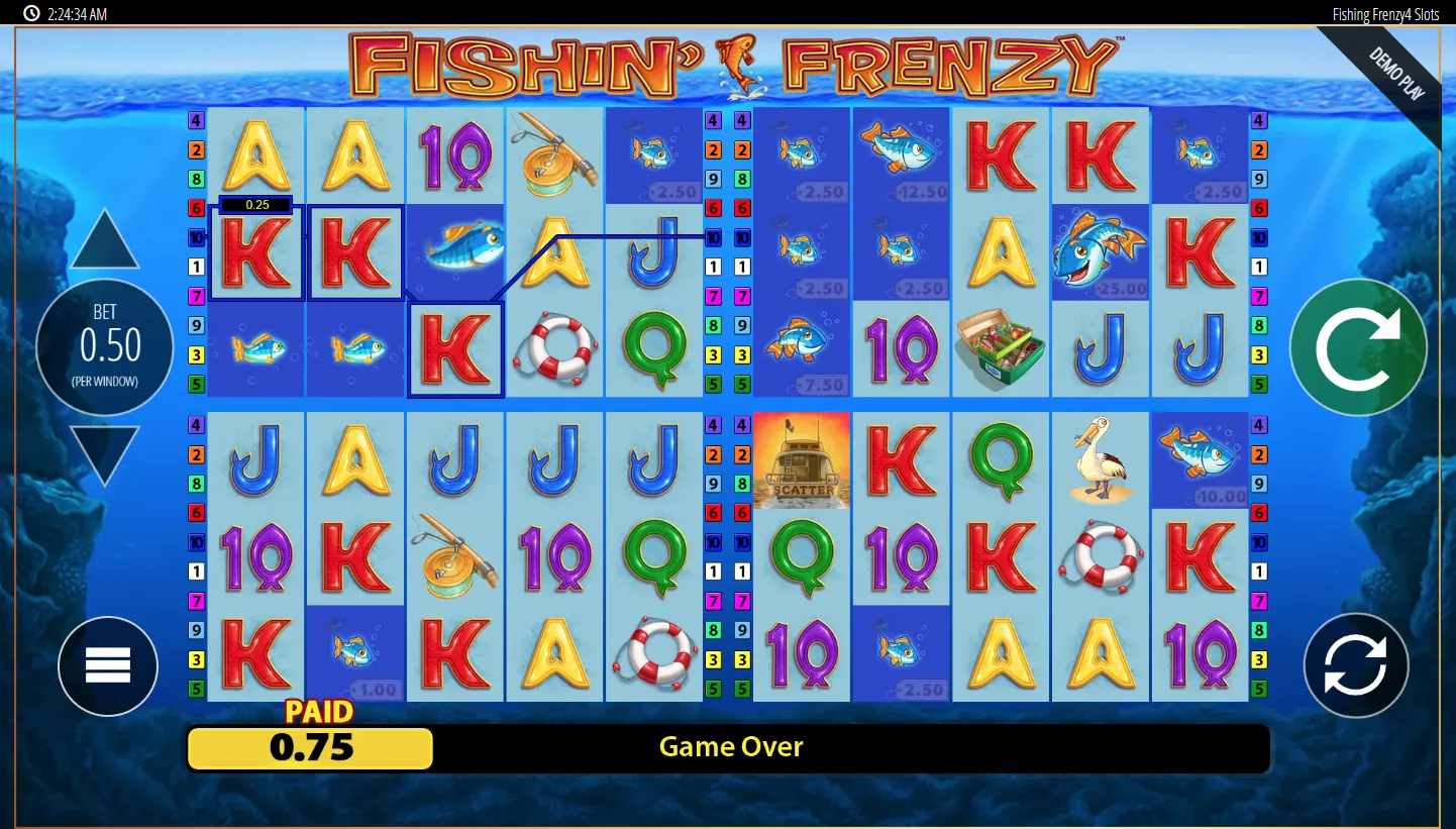 Fishin Frenzy Power 4 Slots screen 2