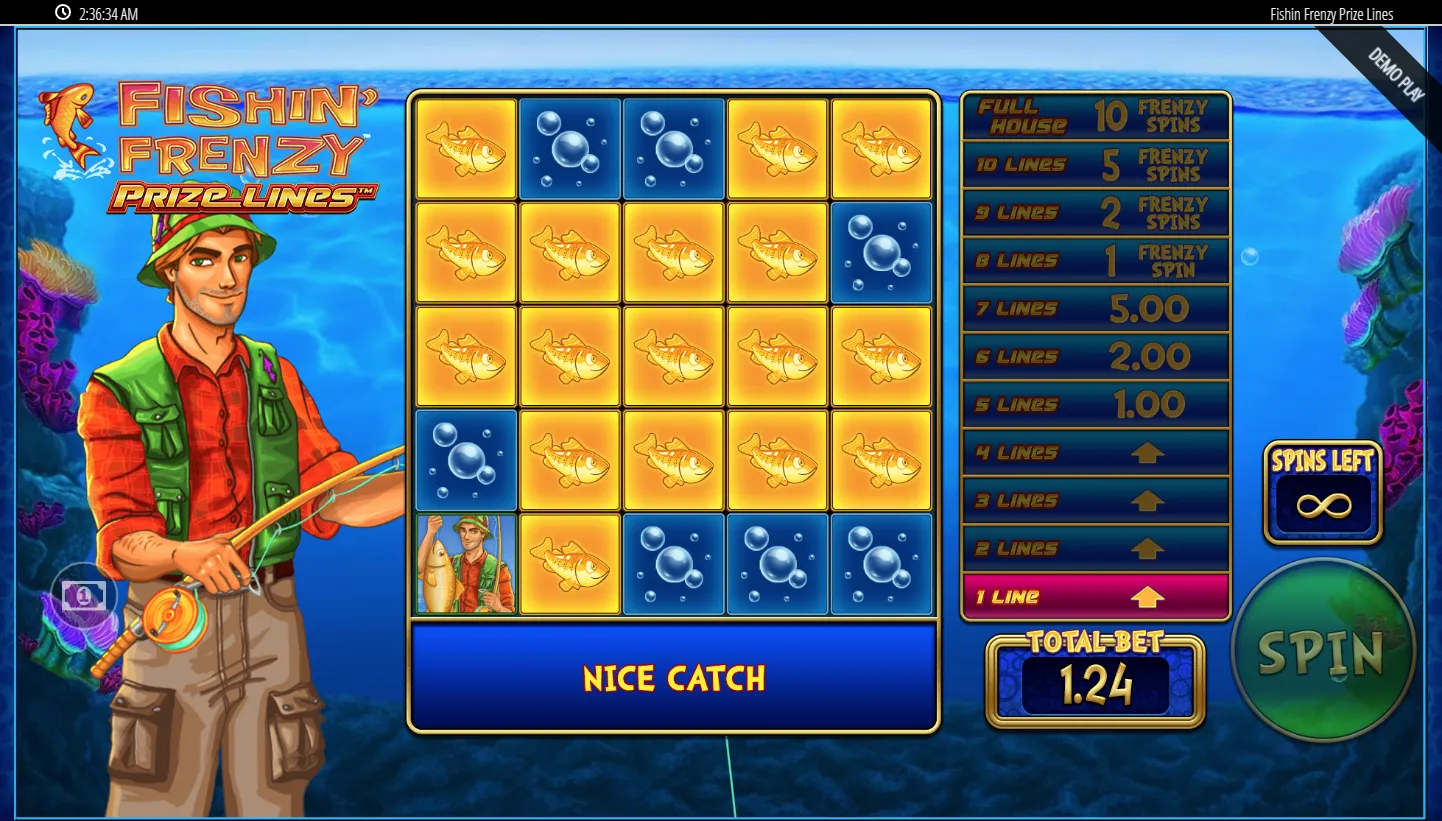 Fishin Frenzy Prize Lines screen 4