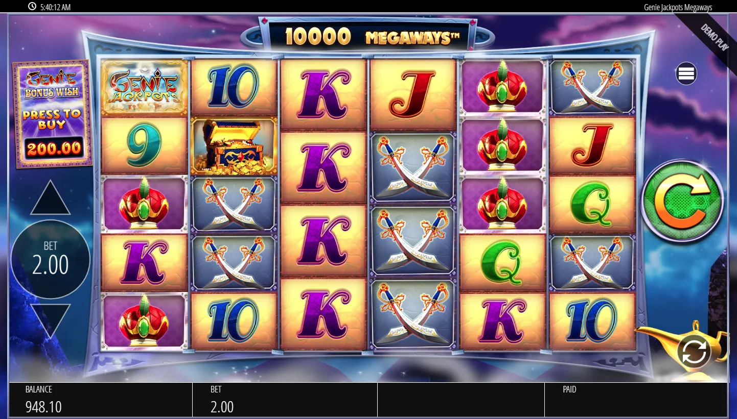 Genie Jackpots Megaways screen 3