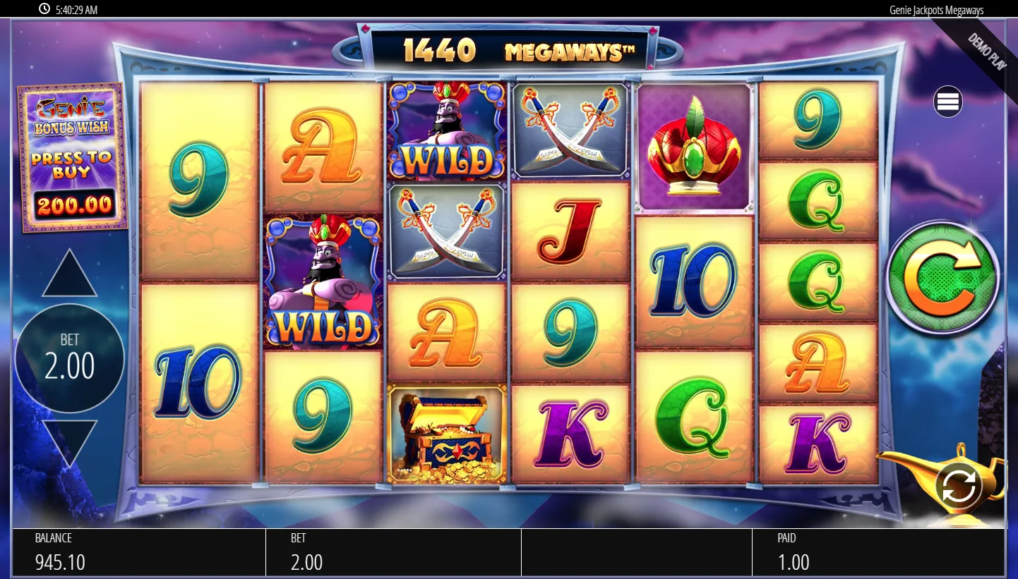 Genie Jackpots Megaways screen 5