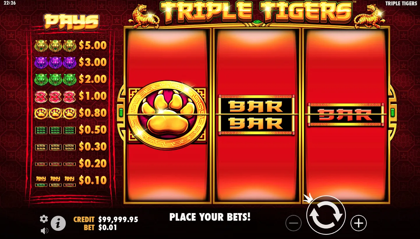 Triple Tigers screen 2