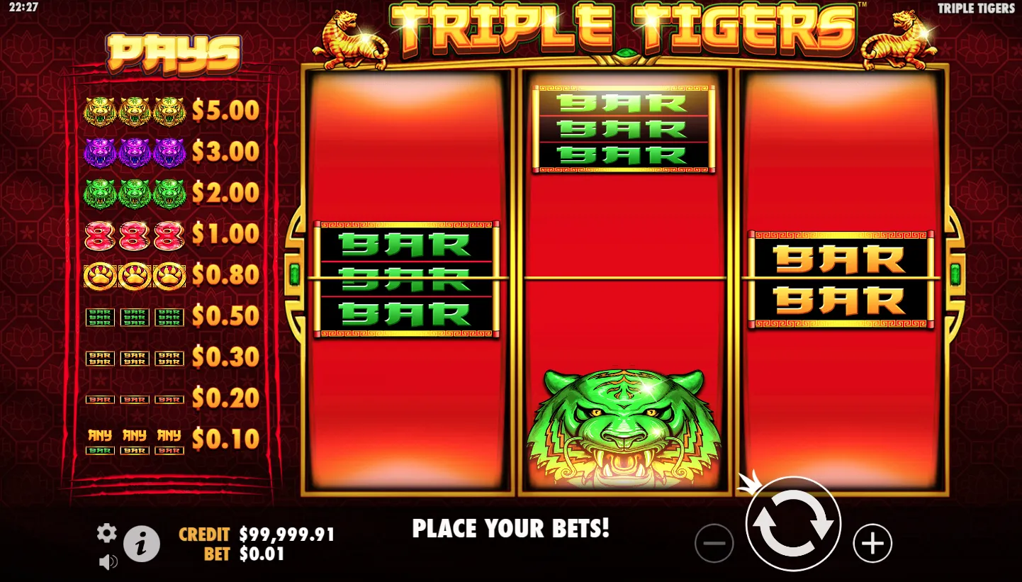 Triple Tigers screen 4