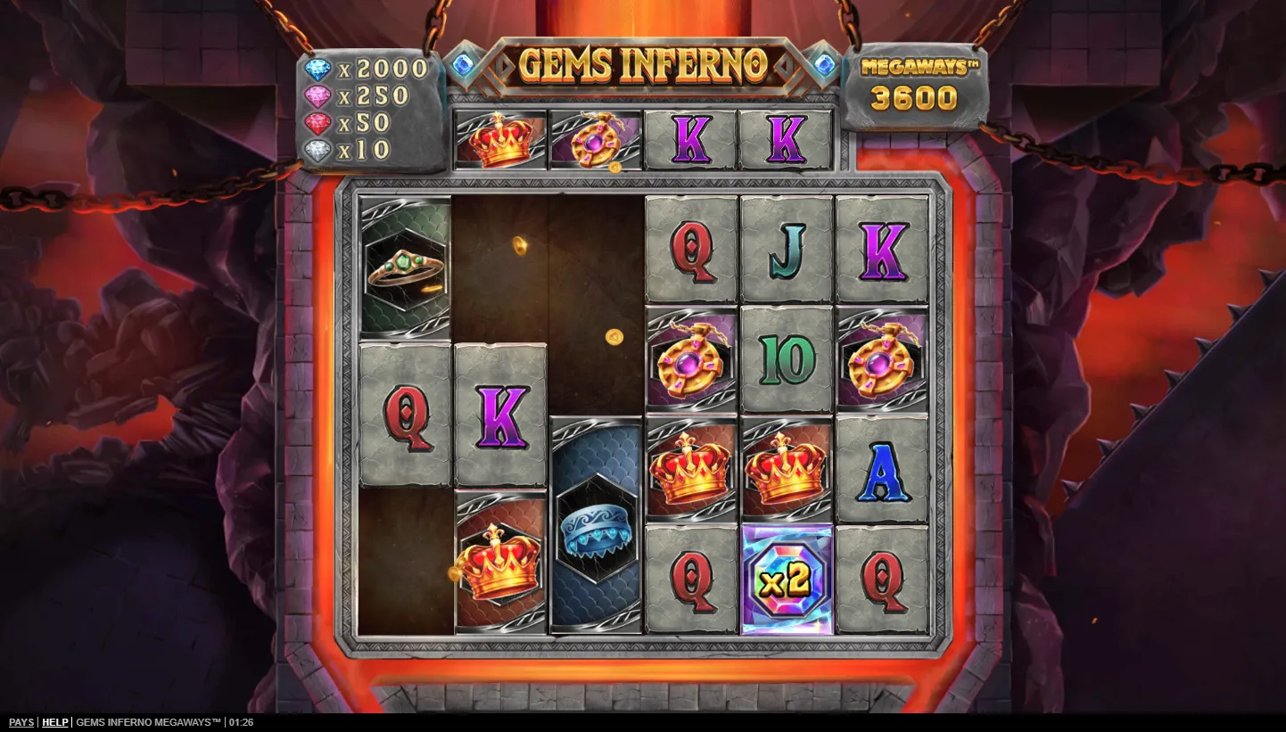 Gems Inferno Megaways screen 2