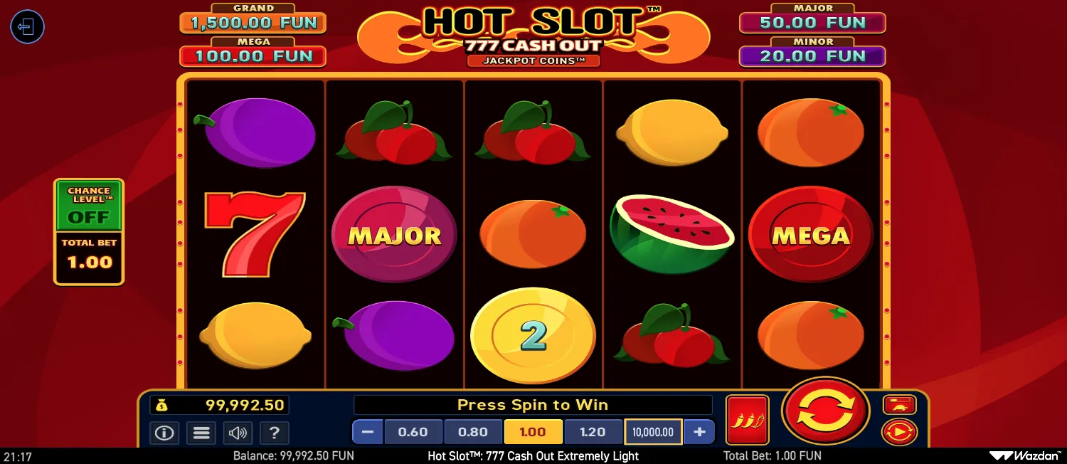 Hot Slot: 777 Cash Out Extremely Light screen 2